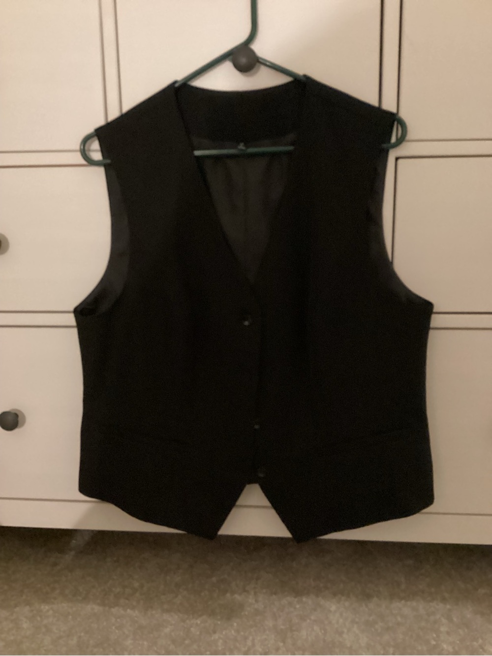 SHEIN Black V-Neck Button Front Vest Tank